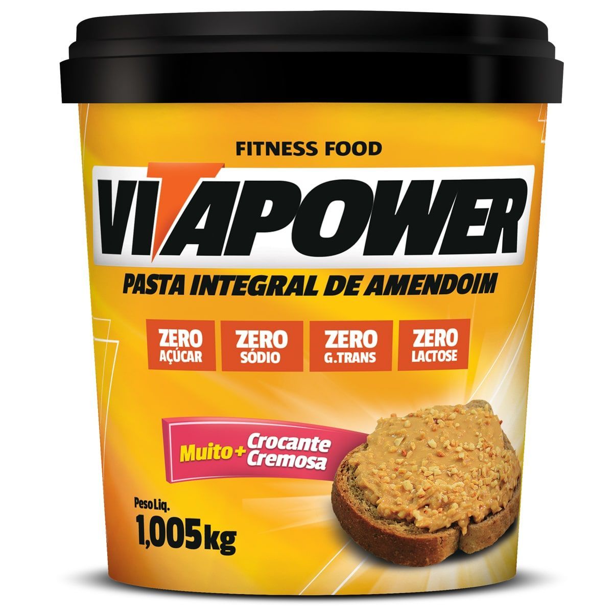 Pasta de Amendoim Integral - 1005g Crocante - VitaPower*** Data Venc. 30/7/23