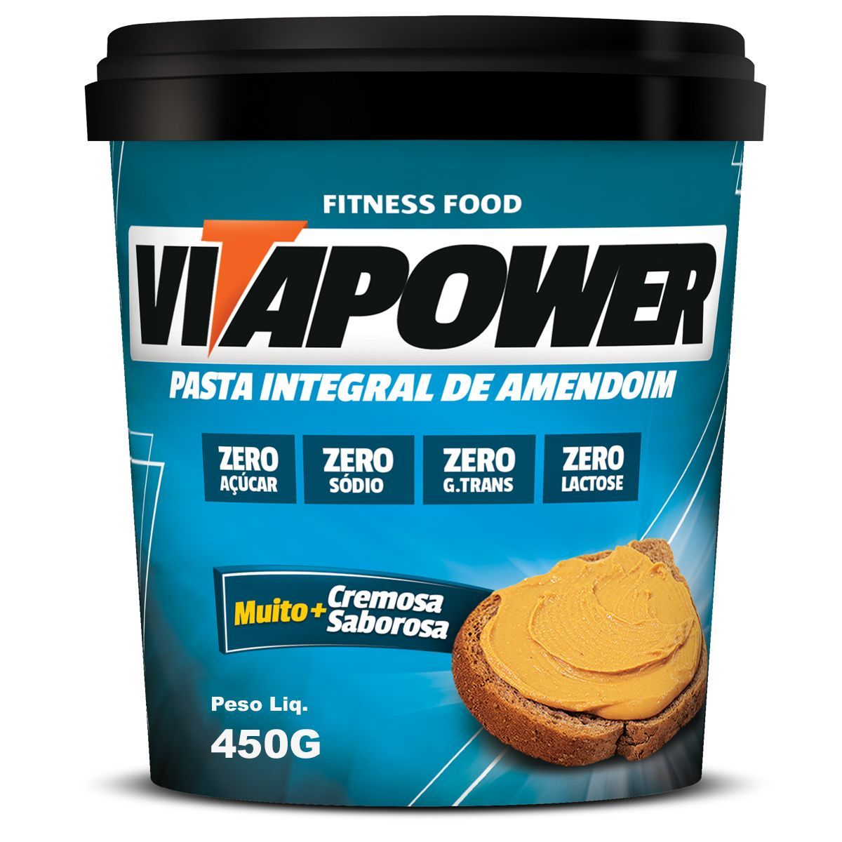 Pasta de Amendoim Integral - 450g Natural -  VitaPower