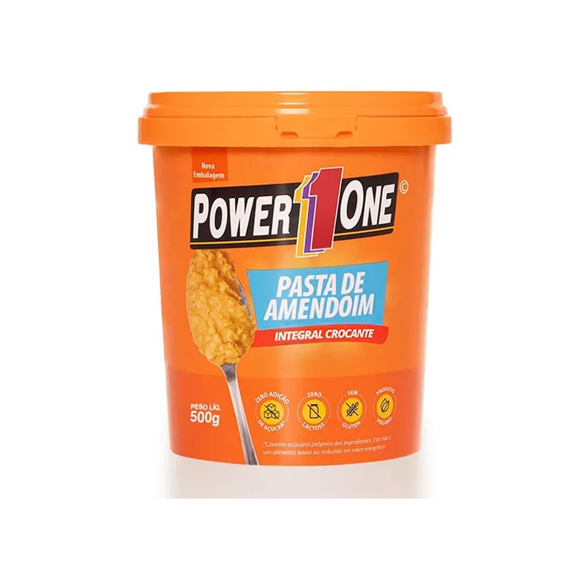 Pasta de Amendoim Integral Crocante - 500g - Power One*** Data Venc. 24/4/23