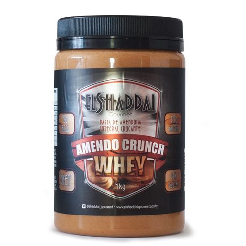 Pasta de Amendoim Integral Crocante com Whey Protein - 1005g - El Shaddai Gourmet