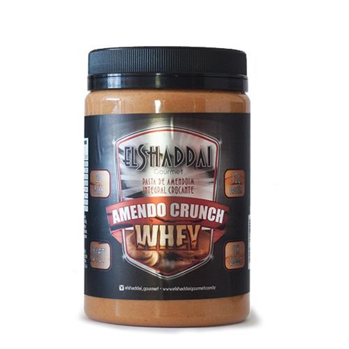 Pasta de Amendoim Integral Crocante com Whey Protein - 500g - El Shaddai Gourmet