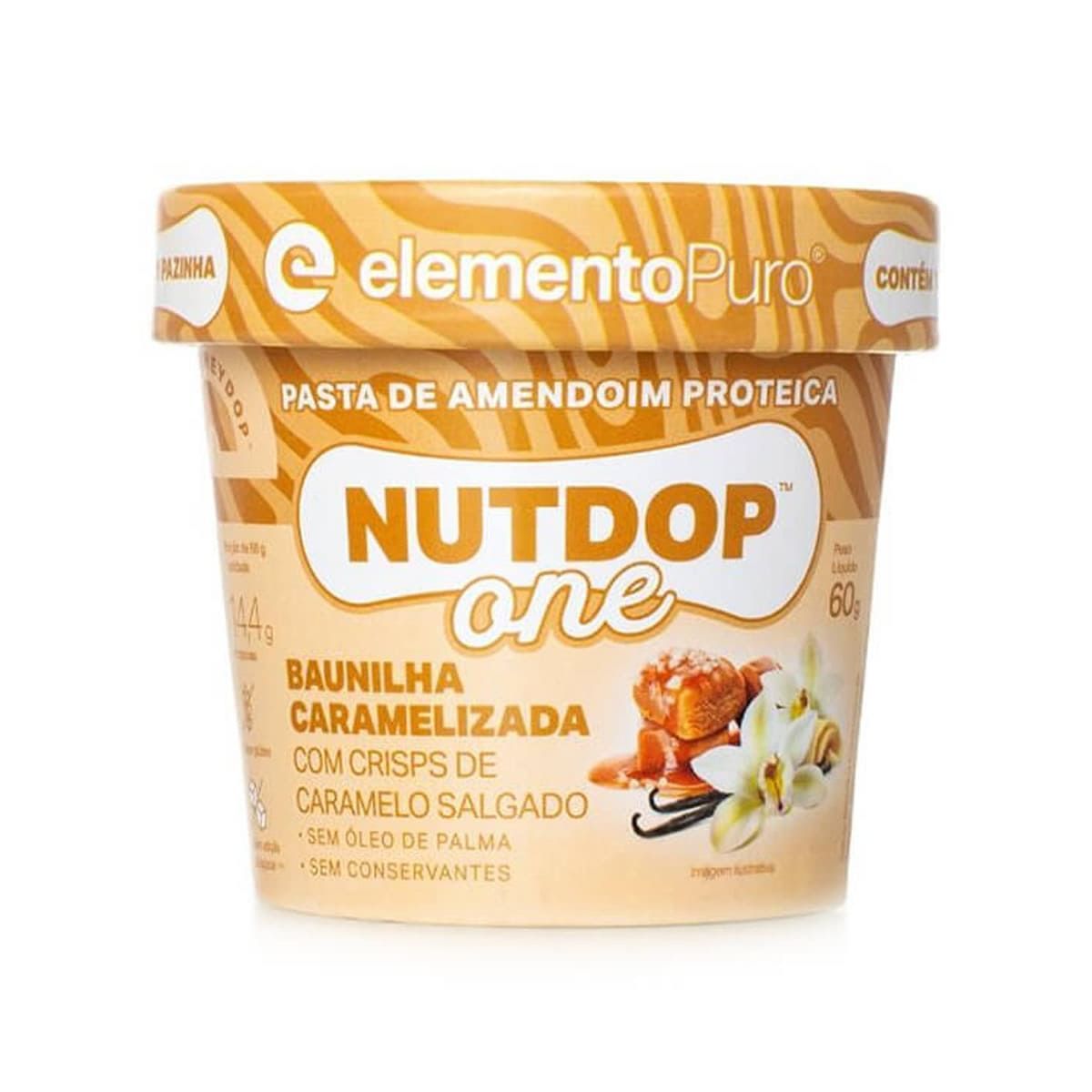 Pasta de Amendoim Nutdop One - 1 Unidade 60g Baunilha Caramelizada - ElementoPuro