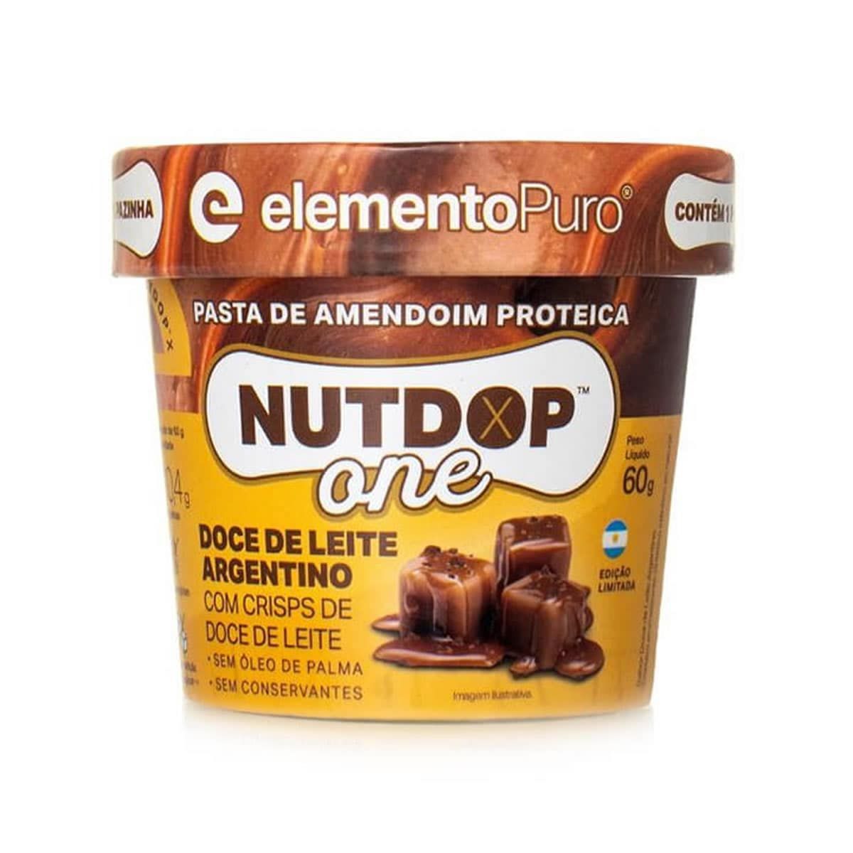 Pasta de Amendoim Nutdop One - 1 Unidade 60g Doce de Leite Argentino - ElementoPuro