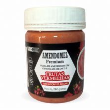 Pasta de Amendoim Premium - 260g Chocolate Branco Com Frutas Vermelhas - Amendomel