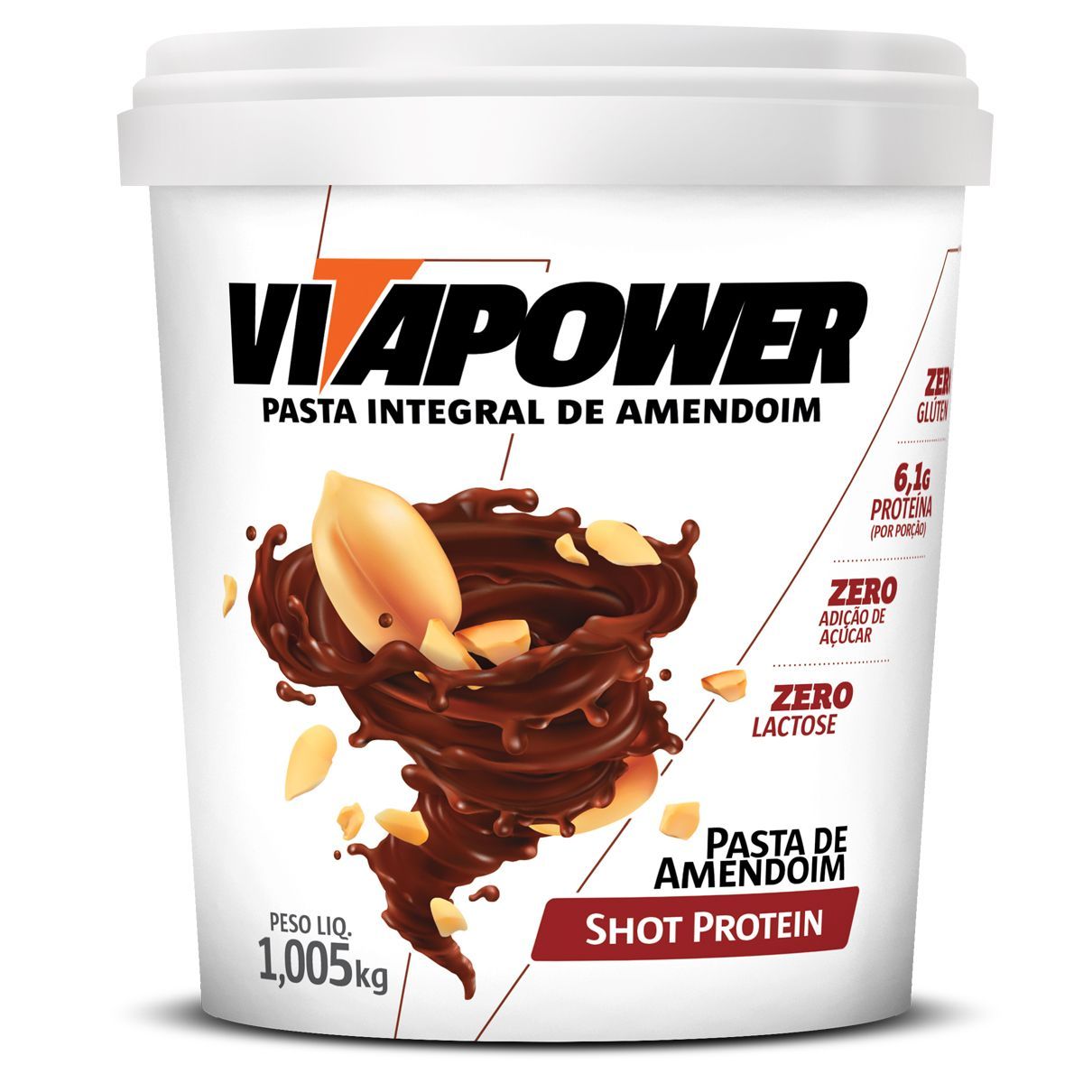 Pasta de Amendoim Integral - 1005g Shot Protein - VitaPower*** Data Venc. 30/05/2025