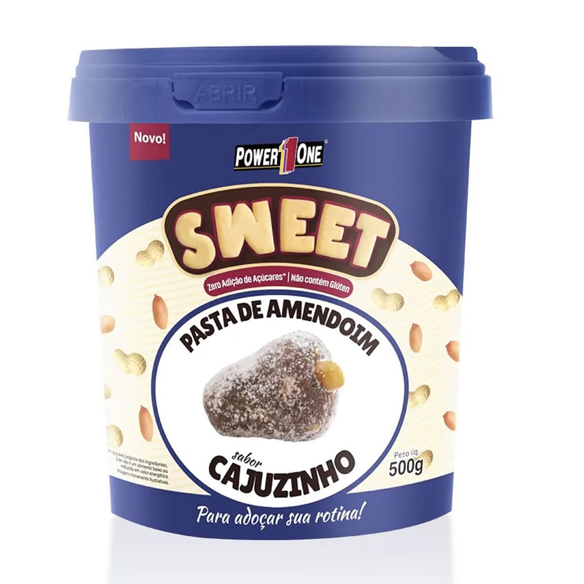 Pasta de Amendoim Sweet - 500g Cajuzinho - Power One*** Data Venc. 28/5/23