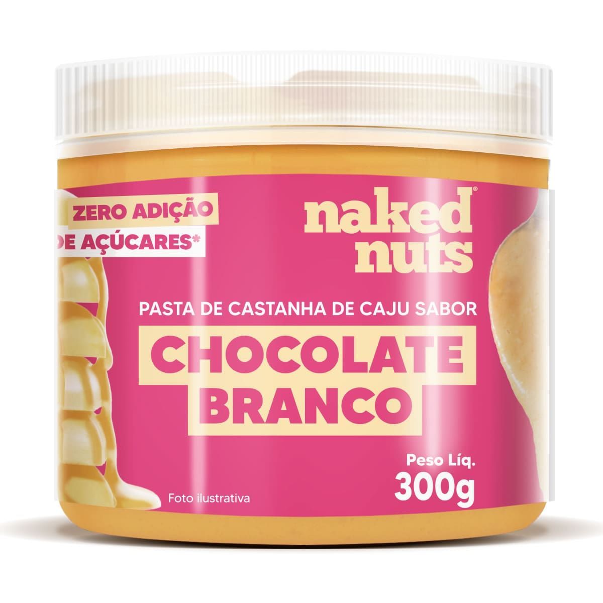Pasta de Castanha de Caju - 300g Chocolate Branco - Naked Nuts*** Data Venc. 22/04/2024