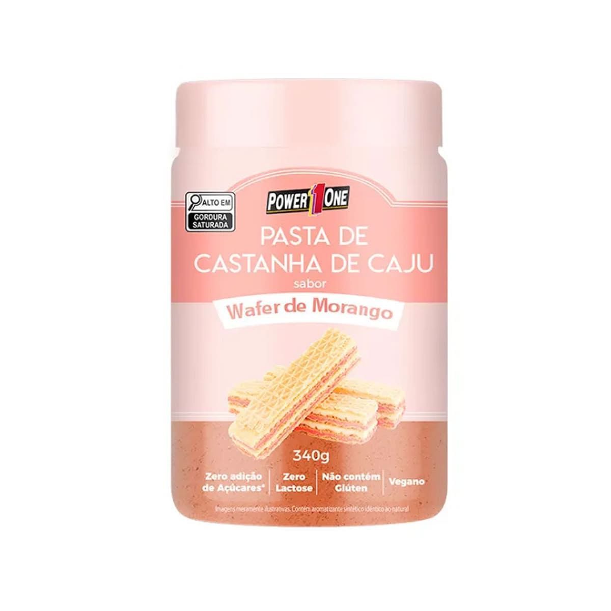 Pasta de Castanha de Caj� - 340g Wafer de Morango - Power One