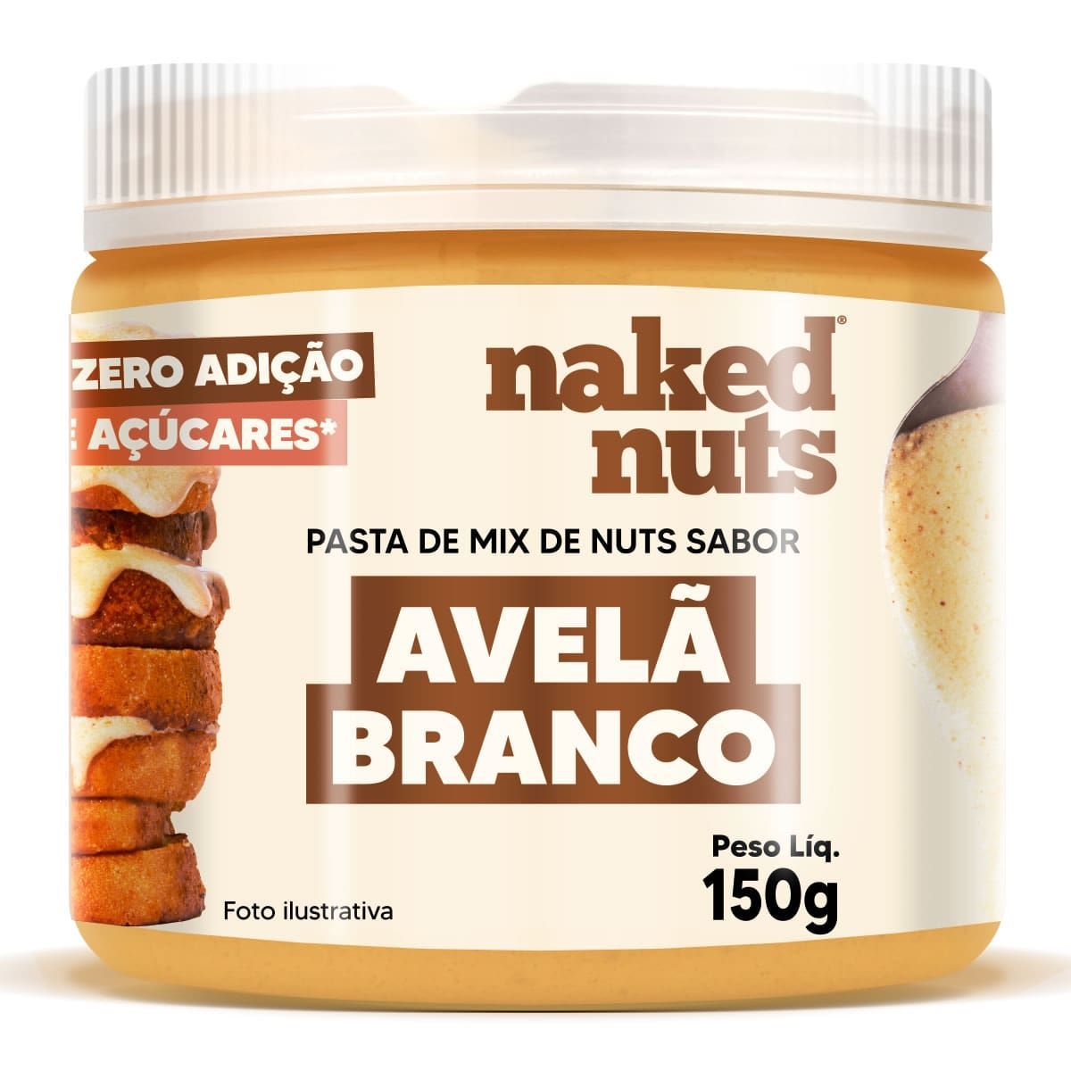 Pasta de Mix de Nuts - 150g Avel� Branco - Naked Nuts*** Data Venc. 17/06/2025