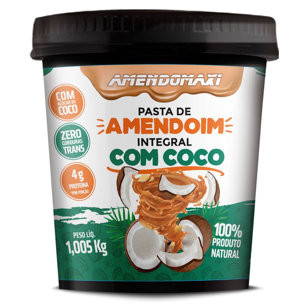 Pasta Integral de Amendoim - 1005g Amendoim com Coco - AmendoMaxi
