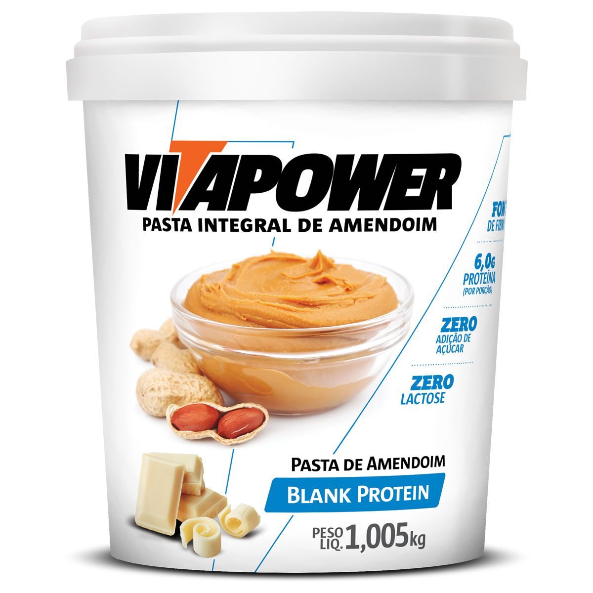 Pasta Integral de Amendoim - 1005g Blank Protein - VitaPower*** Data Venc. 30/12/2022