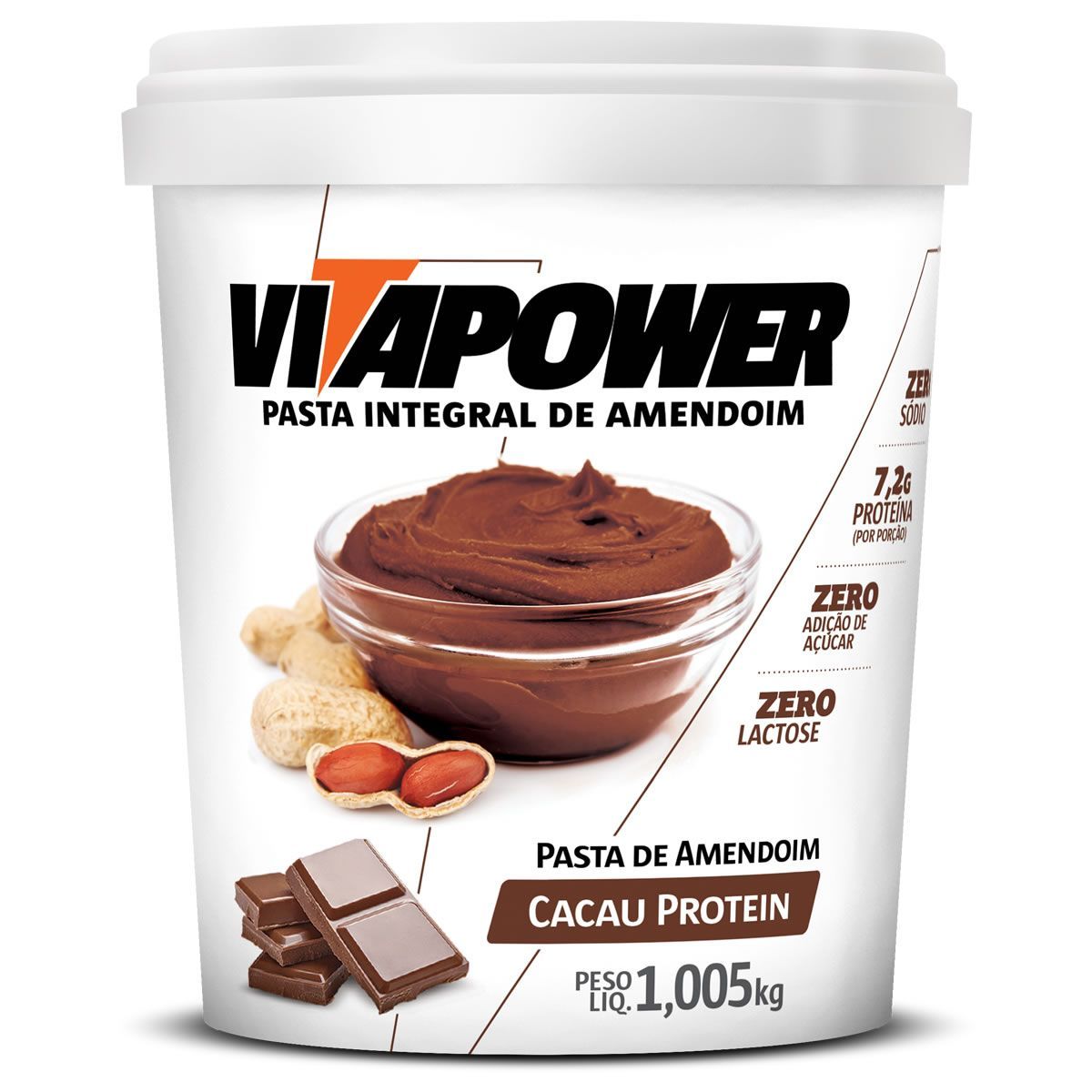 Pasta Integral de Amendoim - 1005g Cacau Protein - VitaPower*** Data Venc. 28/02/2023