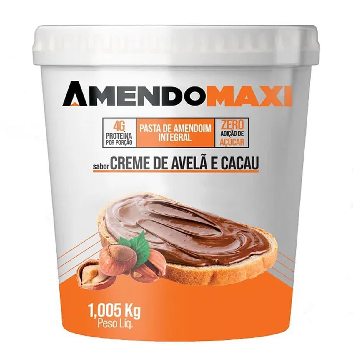 Pasta Integral de Amendoim - 1005g Creme de Avel� e Cacau - AmendoMaxi