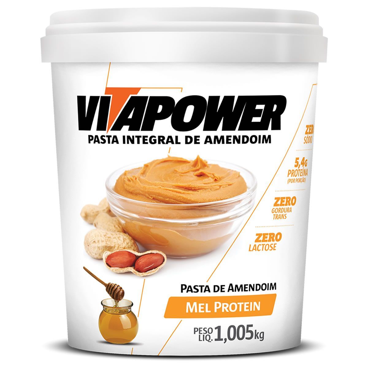 Pasta Integral de Amendoim - 1005g Mel Protein - VitaPower*** Data Venc. 28/02/2023