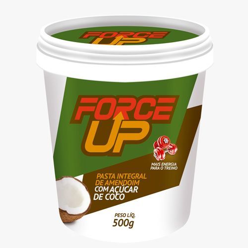 Pasta Integral de Amendoim com A��car de Coco - 500g - Force Up*** Data Venc. 15/11/2017