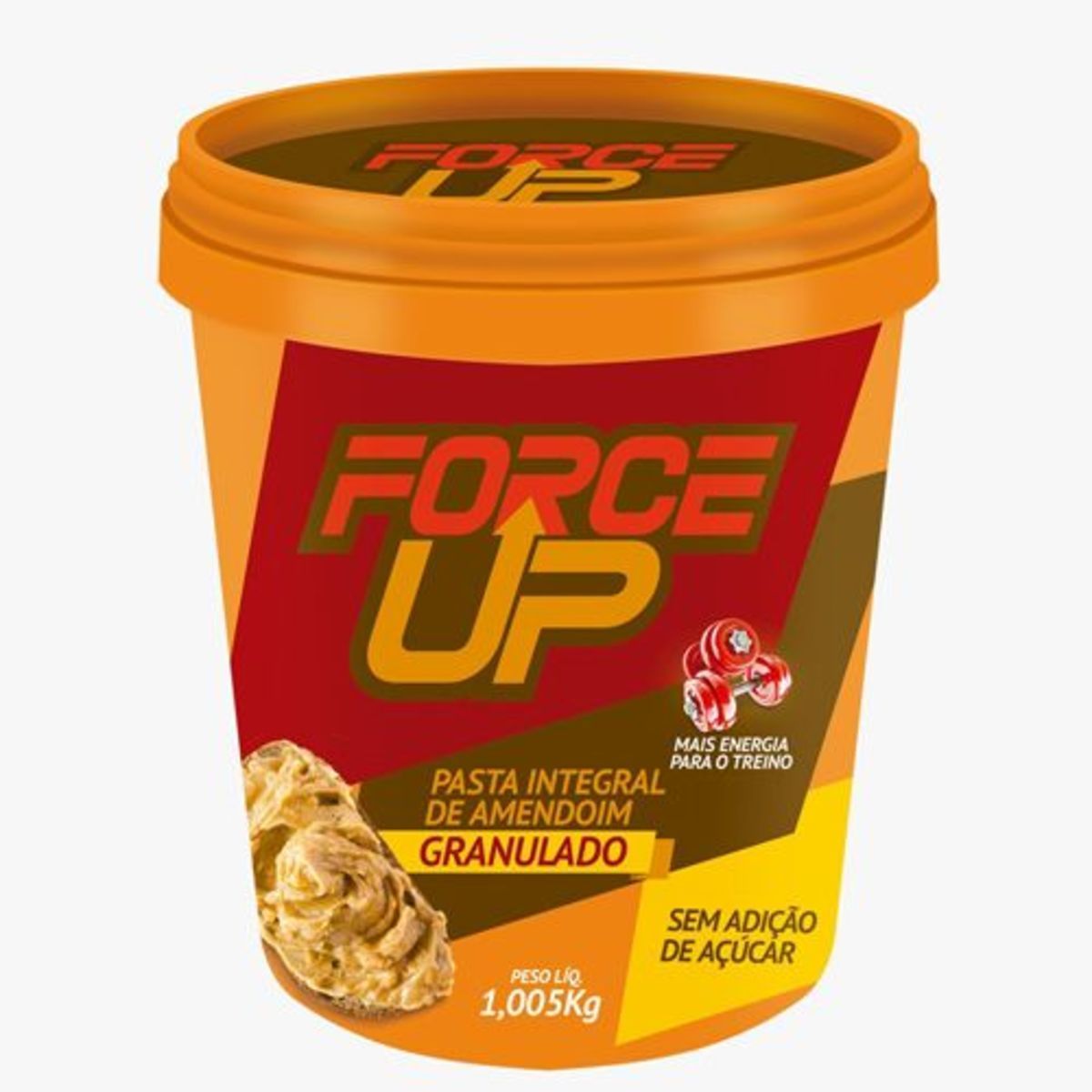 Pasta Integral de Amendoim Granulado - 1000g - Force Up*** Data Venc. 09/02/2023