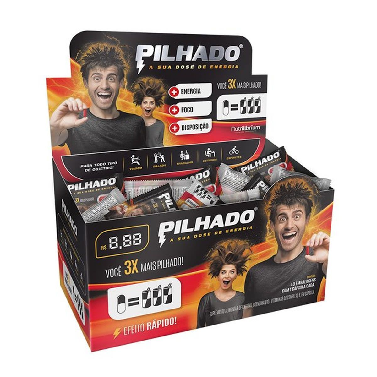Pilhado Energ�tico - 40 Sach�s com 1 C�psula - Nutrilibrium