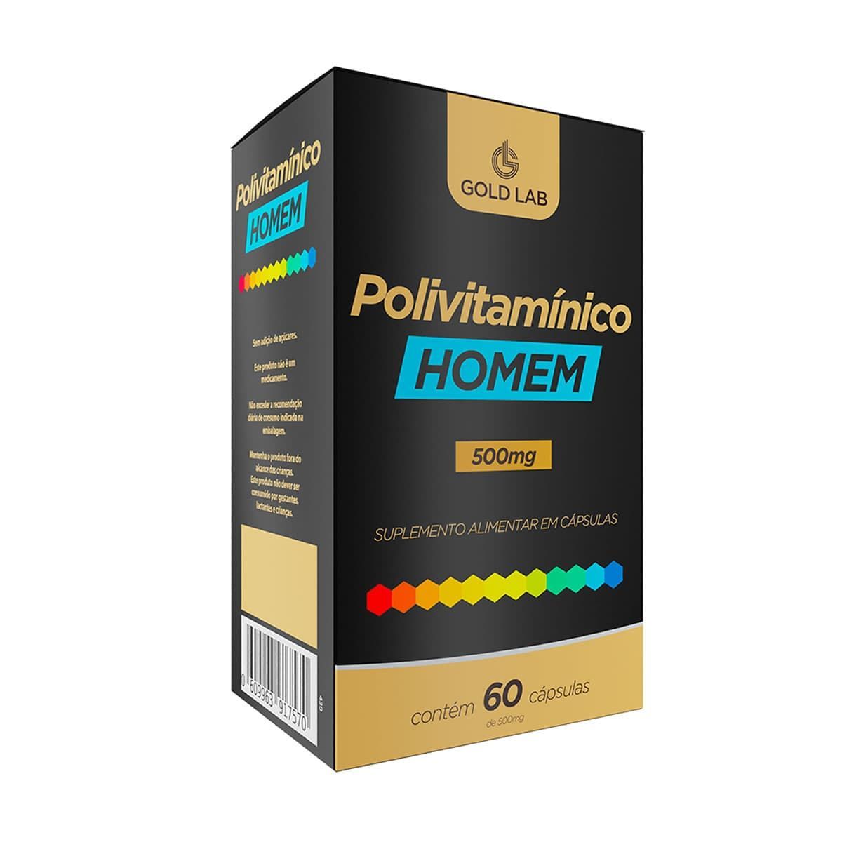 Polivitam�nico Homem - 60 C�psulas - Gold Lab