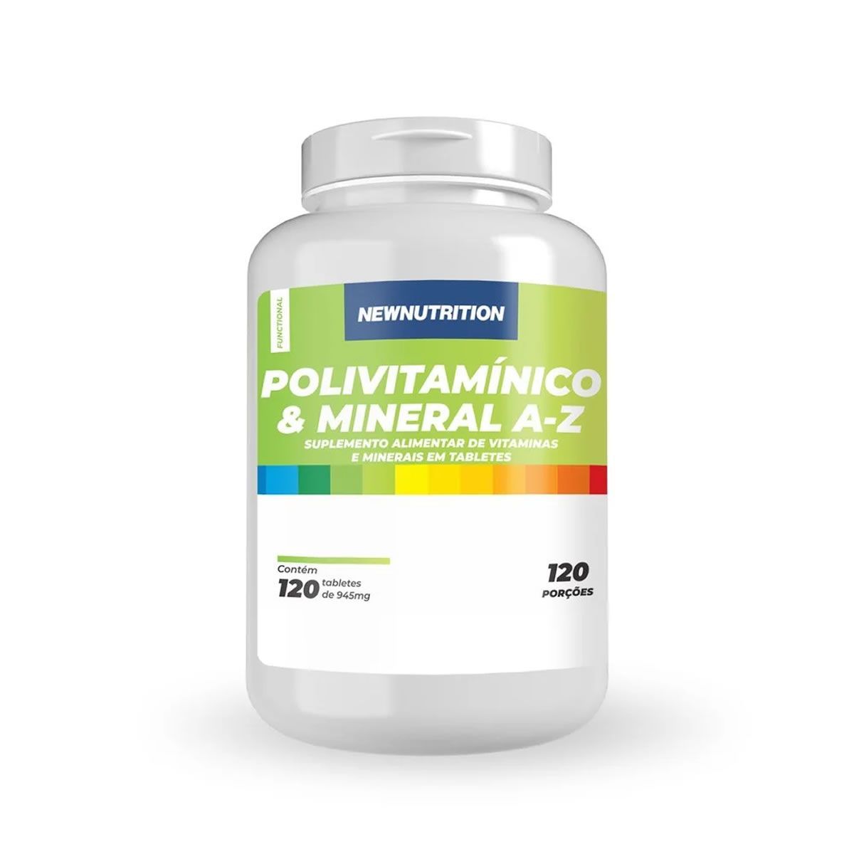 Polivitam�nico & Mineral A-Z - 120 Tabletes - NewNutrition*** EMBALAGEM AMASSADA *** Data Venc. 31/10/2022
