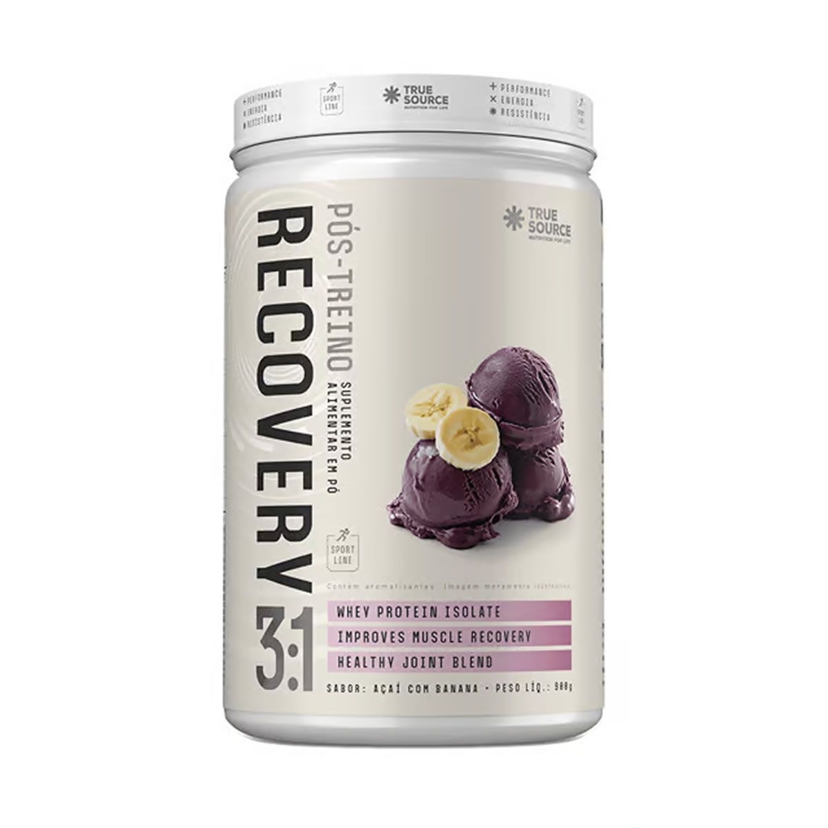 P�s-treino Recovery - 900g A�a� Com Banana - True Source