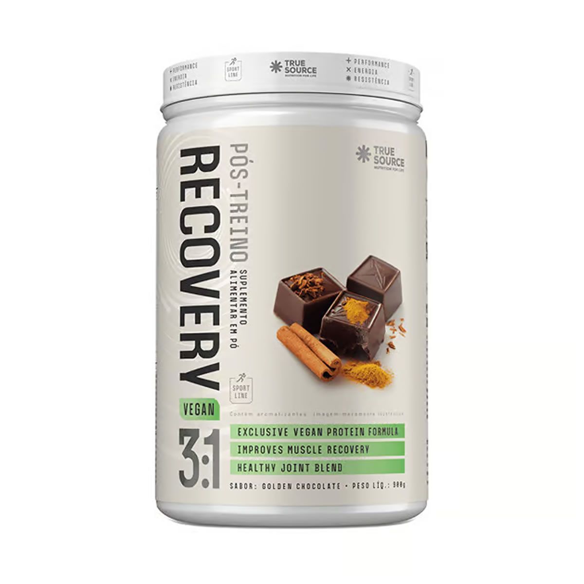 P�s-treino Recovery - 900g Vegan Golden Chocolate - True Source
