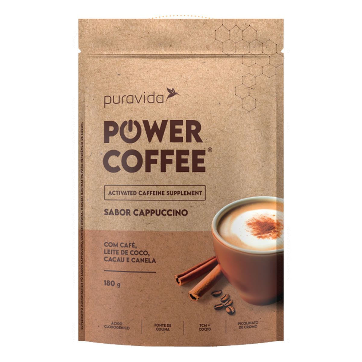 Power Coffee - 180g Refil Cappuccino - PuraVida