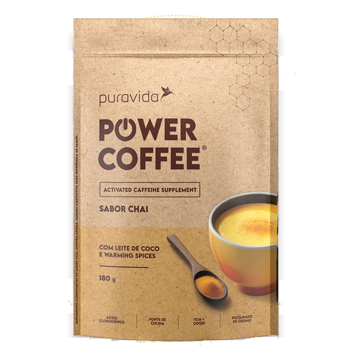 Power Coffee - 180g Refil Chai - PuraVida*** Data Venc. 30/11/2025