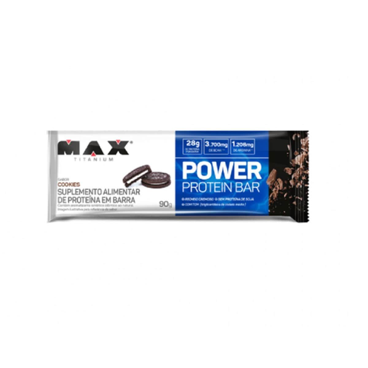Power Protein Bar - 1 Unidade 90g Cookies - Max Titanium	*** Data Venc. 17/01/2026