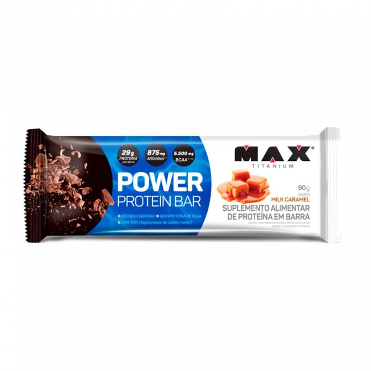Power Protein Bar - 1 unidade 90g Milk Caramel - Max Titanium