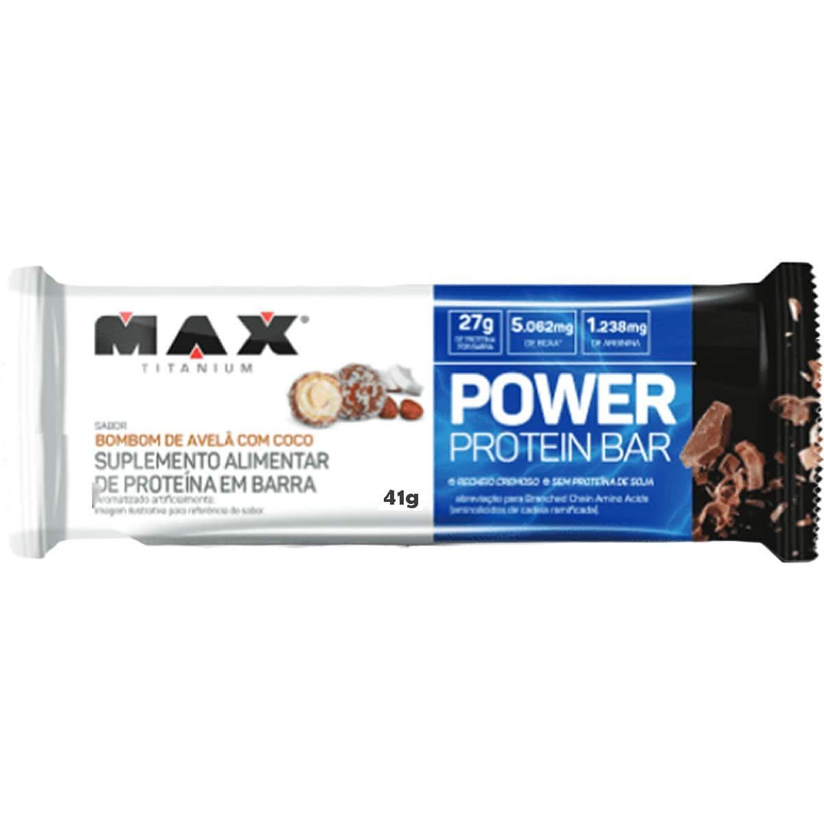 Power Protein Bar - 1 unidade 41g Bombom de Avel� com Coco - Max Titanium