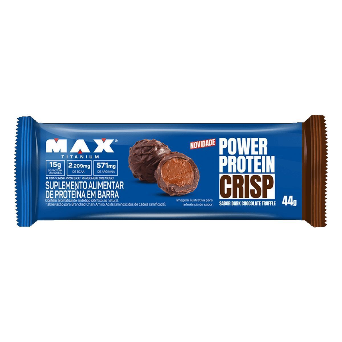 Power Protein Crisp - 1 Unidade de 44g Dark Chocolate Truffle - Max Titanium