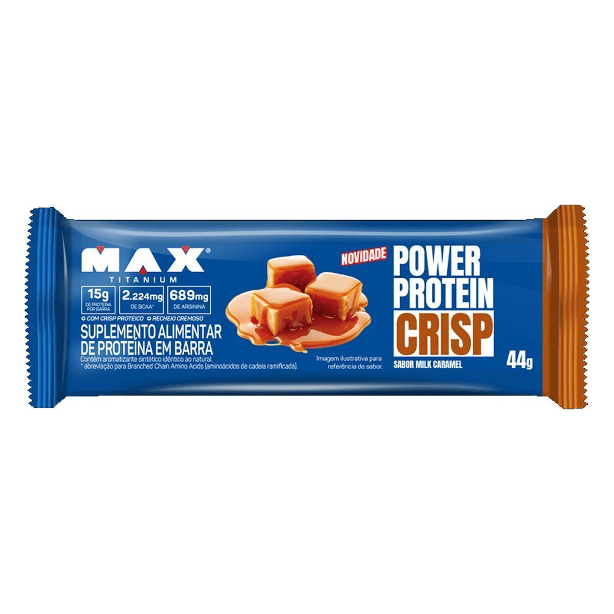 Power Protein Crisp - 1 Unidade de 44g Milk Caramel - Max Titanium