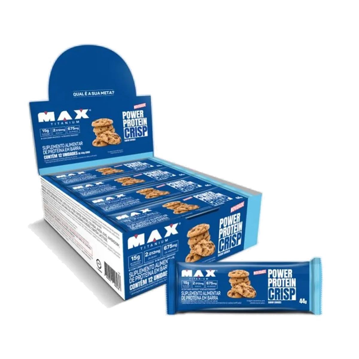 Power Protein Crisp - 12 unidades de 44g Cookies - Max Titanium