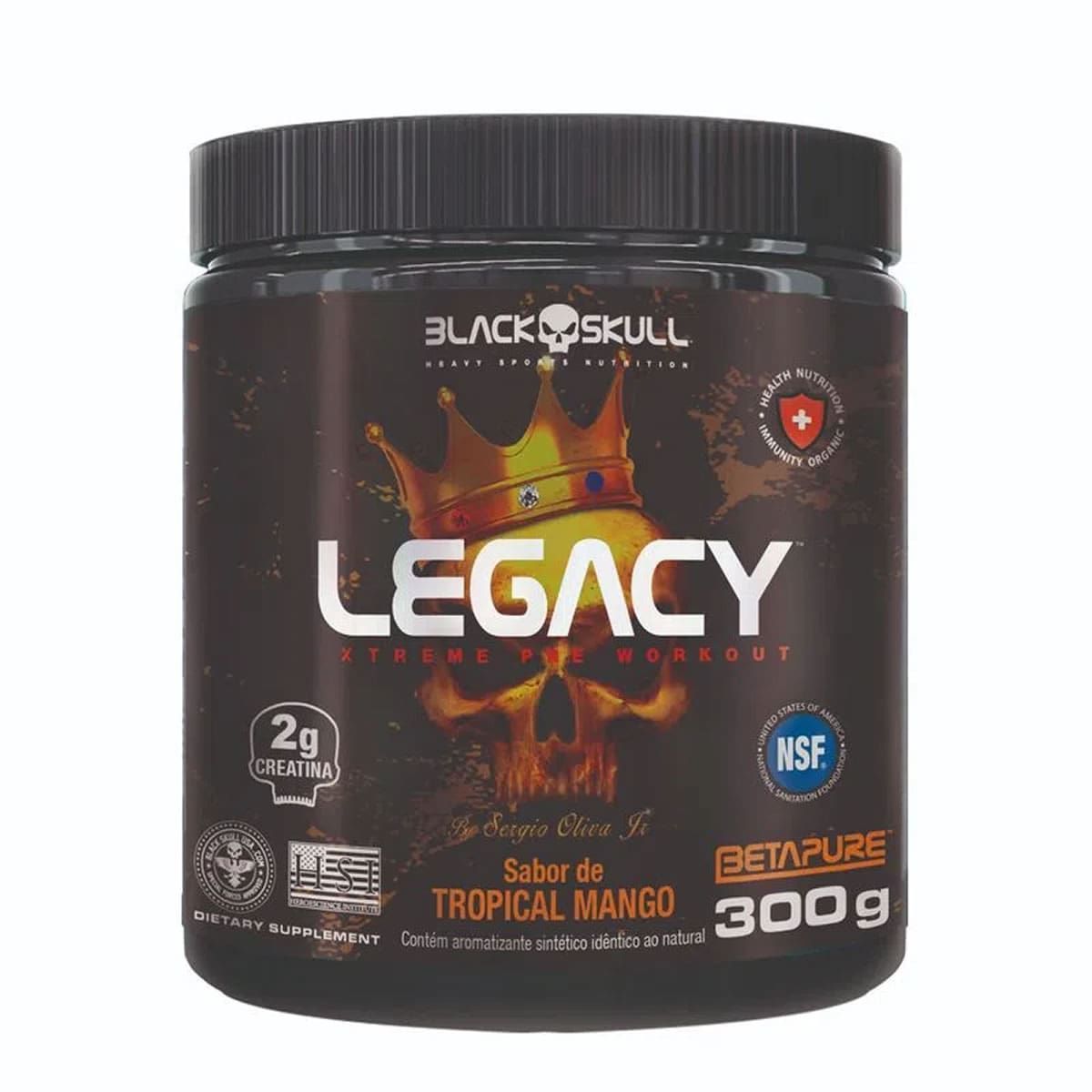 Pr�-Treino Legacy Xtreme - 300g Tropical Mango - Black Skull