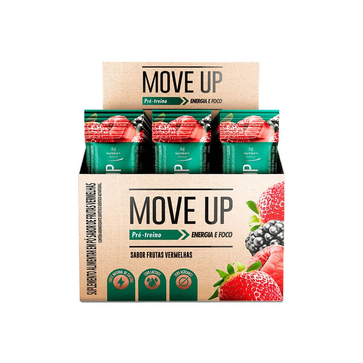 Pre-treino Move Up - 30 Sach�s 5,5g Frutas Vermelhas - Nutrify