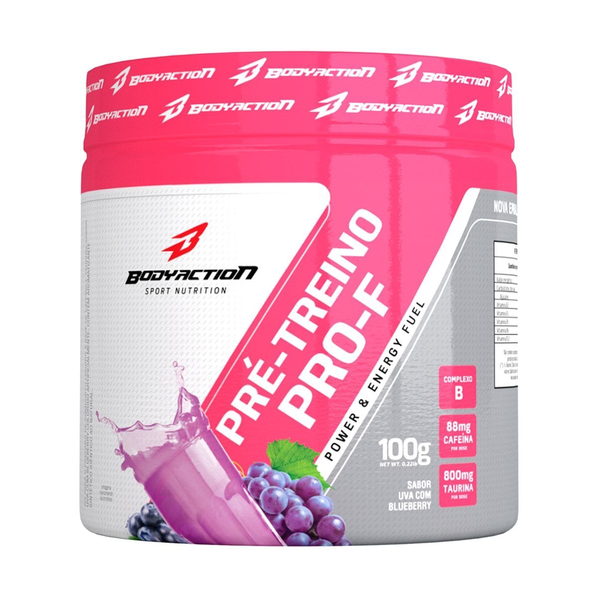 Pr� Treino Pro-F - 100g Uva com Blueberry - BodyAction