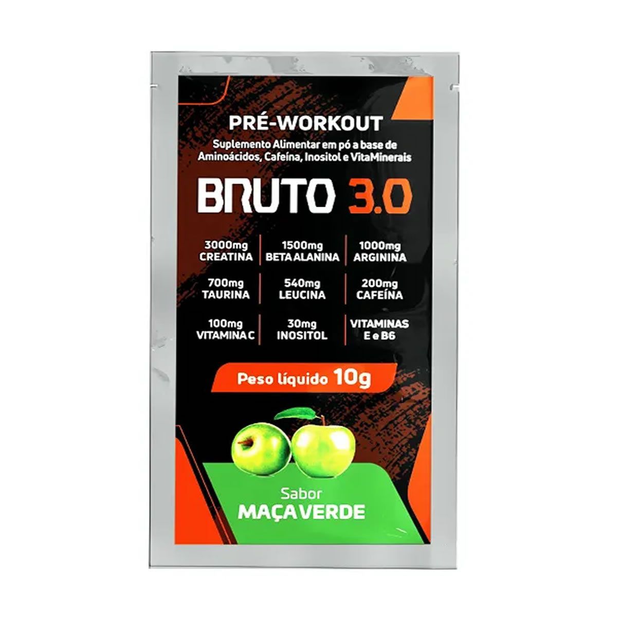 Pre Workout Bruto 3.0 - 1 Sach� 10g Ma�� Verde - Sudract Nutrition