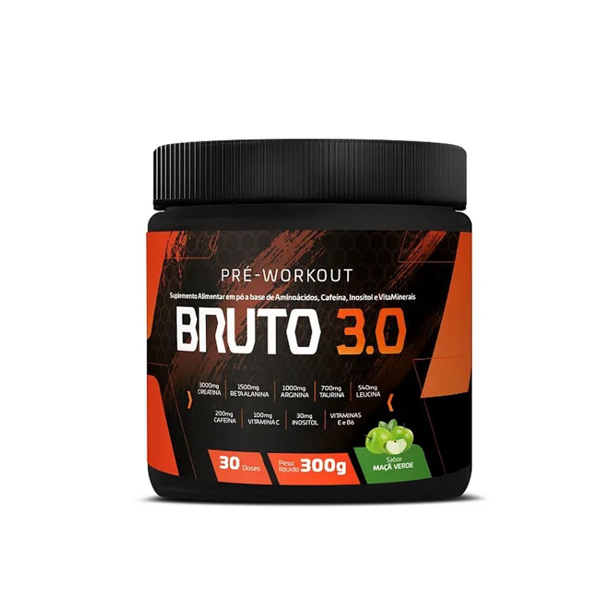 Pre Workout Bruto 3.0 - 300g Ma�� Verde - Sudract Nutrition*** Data Venc. 25/01/2025