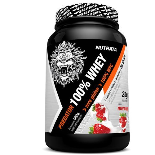 Predator 100% Whey - 900g Morango - Nutrata