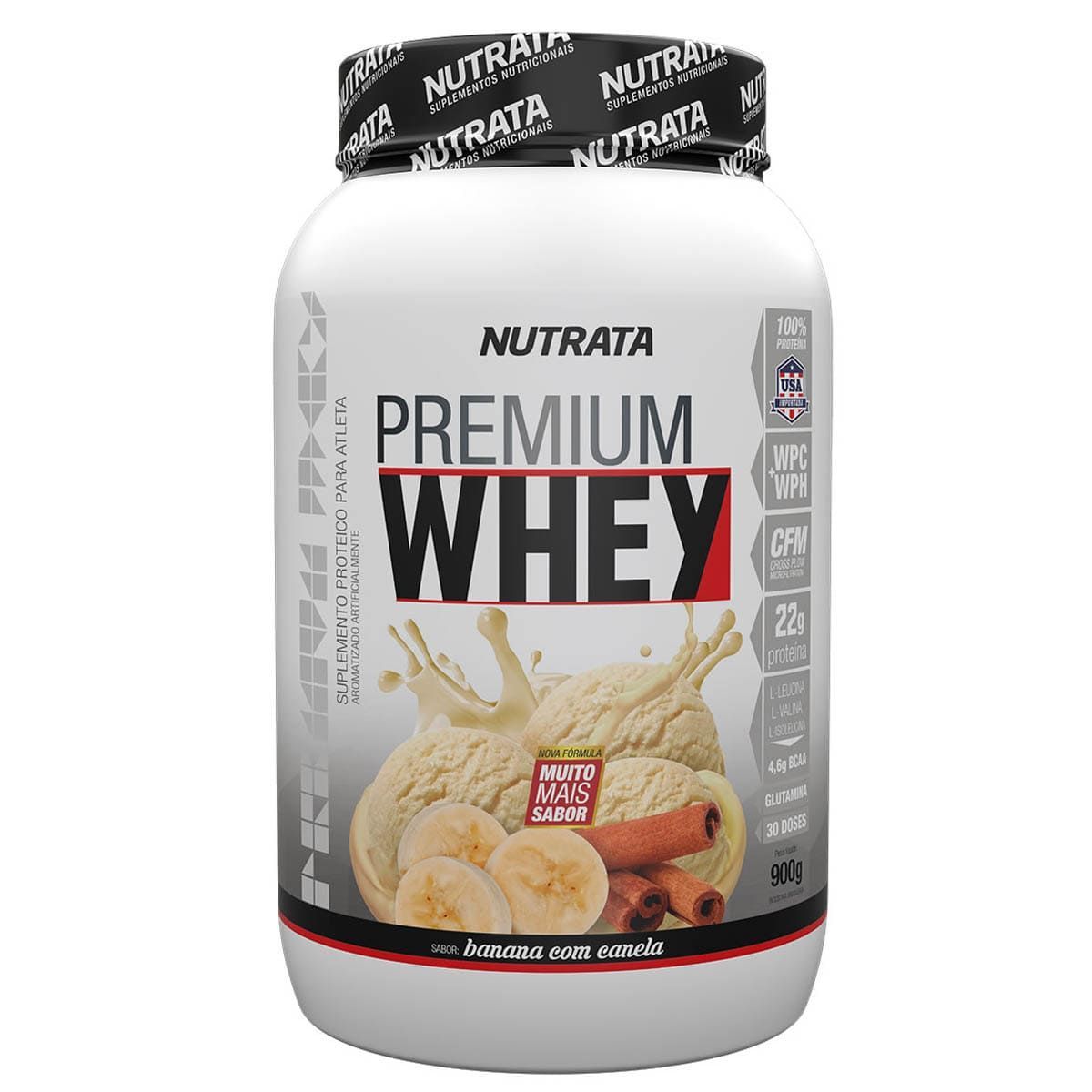 Premium Whey - 900g Banana com Canela - Nutrata