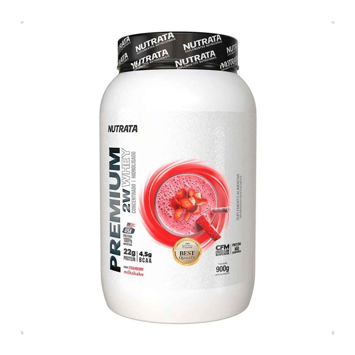 Premium Whey - 900g Morango - Nutrata