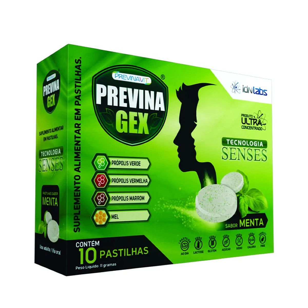Previna Gex - 10 Pastilhas Menta - IDN Labs