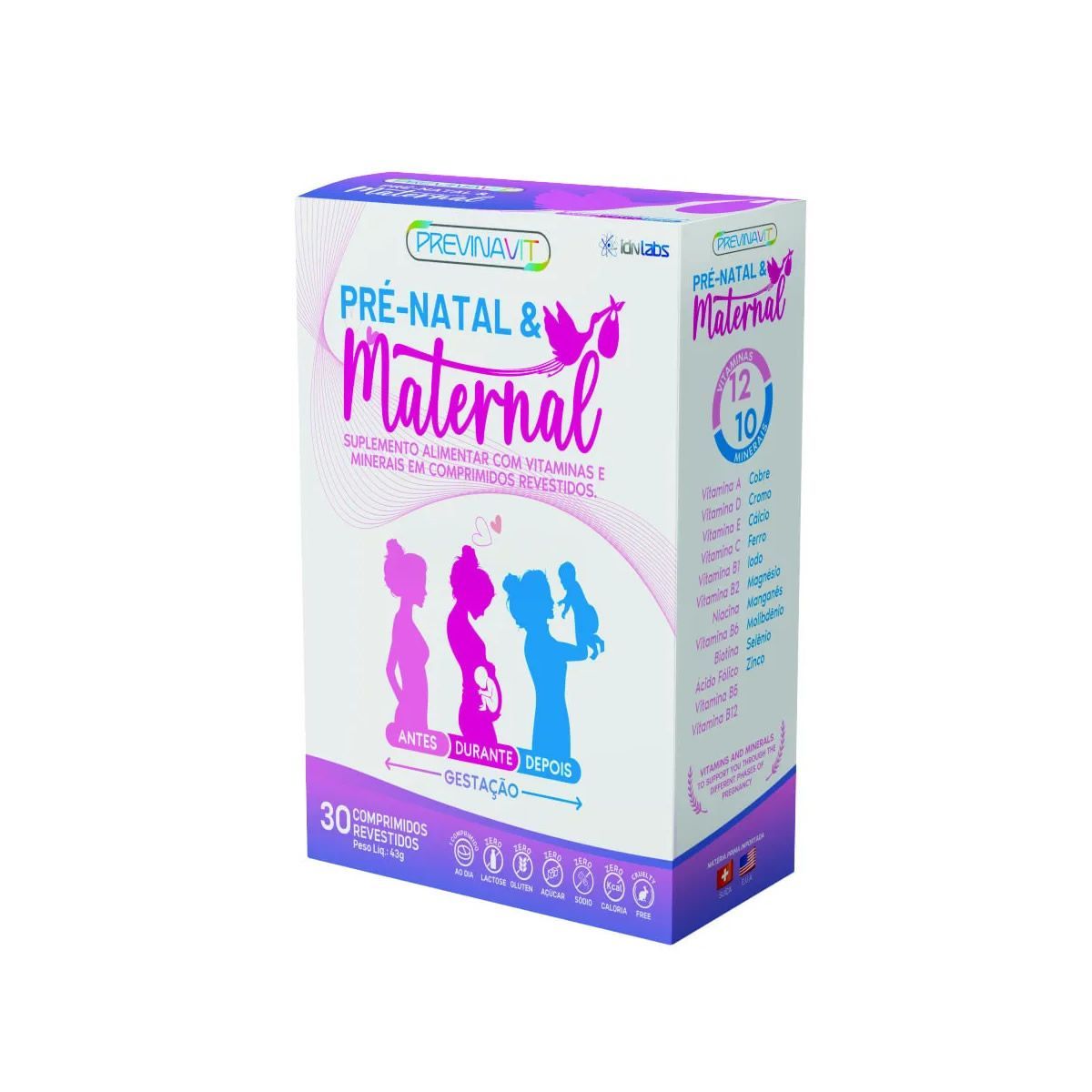 Previnavit Pr�-Natal & Maternal - 30 Comprimidos - IDN Labs