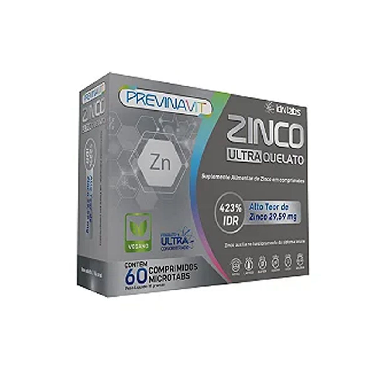 Previnavit C Zinco Quelato Ultra Concentrado - 60 Comprimidos Microtabs - IDN Labs*** Data Venc. 30/01/2026