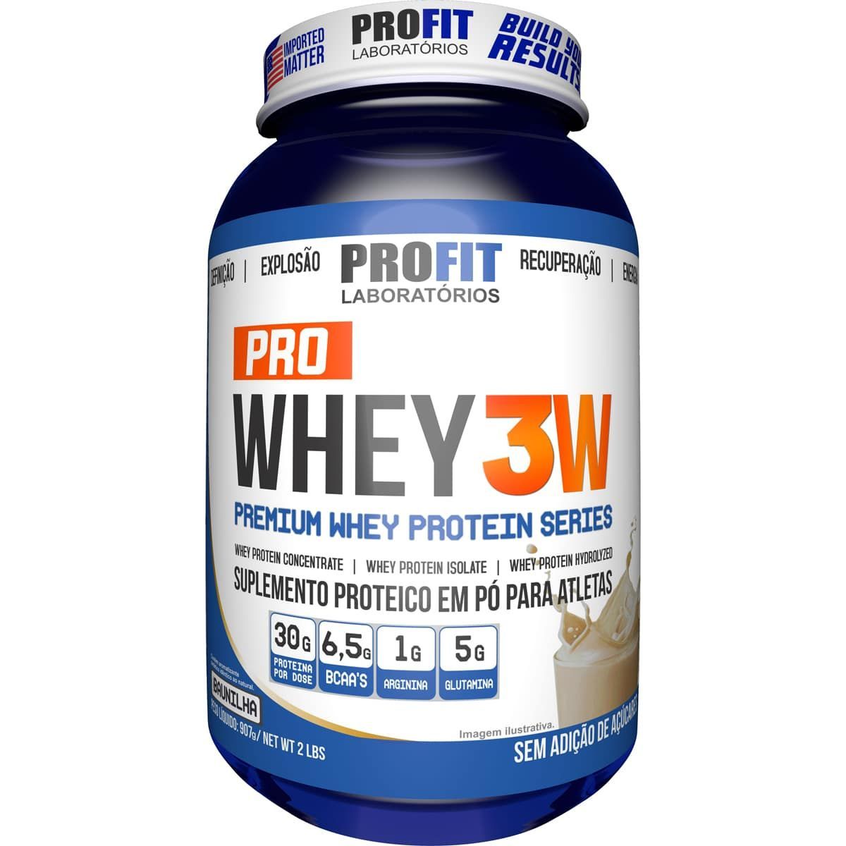 Pro Whey 3W - 907g Baunilha - ProFit*** Data Venc. 30/6/23
