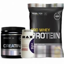 Pro Whey Protein 500g Baunilha + BCAA 60 C�psulas + Creatina 300g - Probi�tica