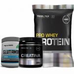 Pro Whey Protein 500g Baunilha + Glutamina 150g + Creatina 300g - Probi�tica