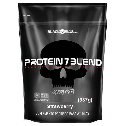 Protein 7 Blend - 837g Refil Strawberry - Black Skull*** Data Venc. 30/11/2019