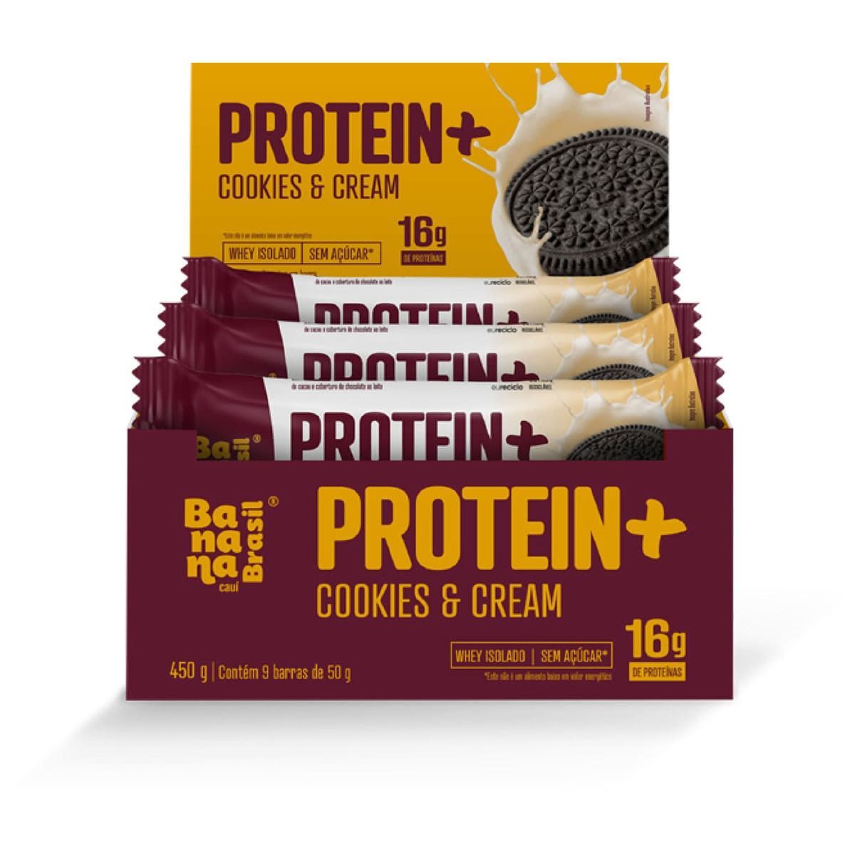 Protein+ - 9 Unidades 50g Cookies & Cream - Banana Brasil