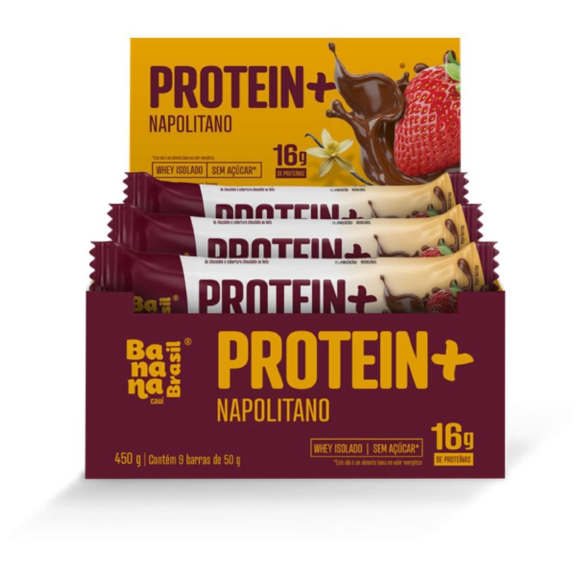 Protein+ - 9 Unidades 50g Napolitano - Banana Brasil